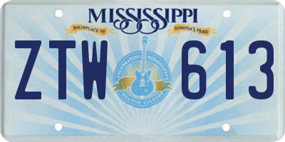 MS license plate ZTW613