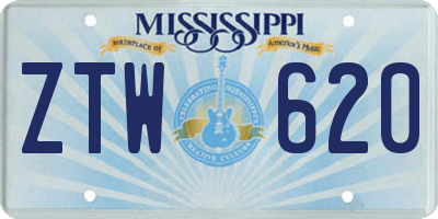MS license plate ZTW620