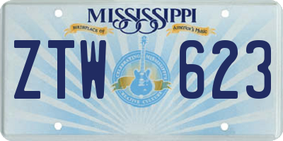 MS license plate ZTW623