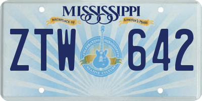MS license plate ZTW642