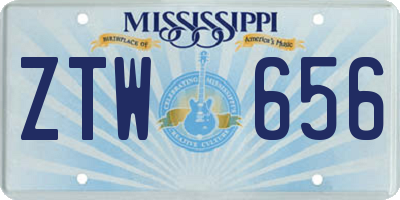 MS license plate ZTW656