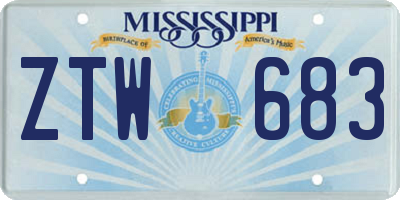 MS license plate ZTW683