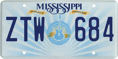 MS license plate ZTW684