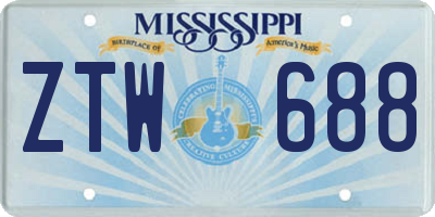 MS license plate ZTW688