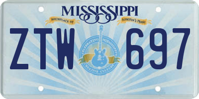 MS license plate ZTW697