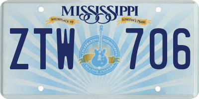 MS license plate ZTW706