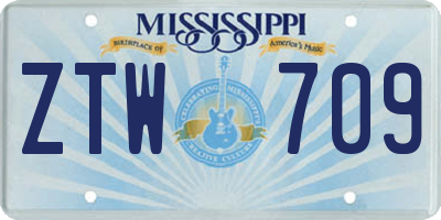 MS license plate ZTW709