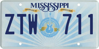 MS license plate ZTW711