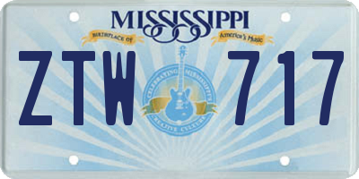 MS license plate ZTW717