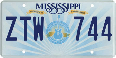 MS license plate ZTW744