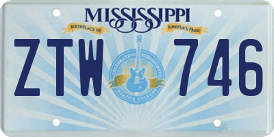 MS license plate ZTW746