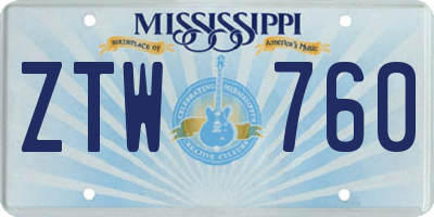 MS license plate ZTW760