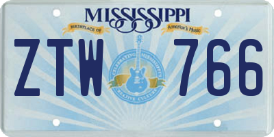 MS license plate ZTW766