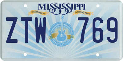 MS license plate ZTW769