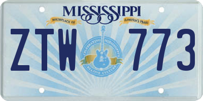 MS license plate ZTW773