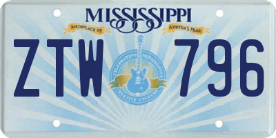 MS license plate ZTW796