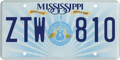 MS license plate ZTW810