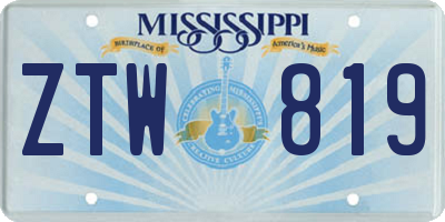 MS license plate ZTW819