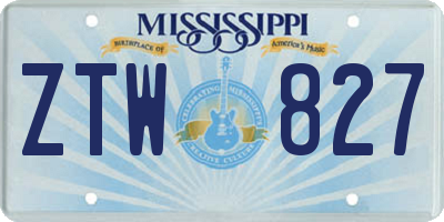 MS license plate ZTW827