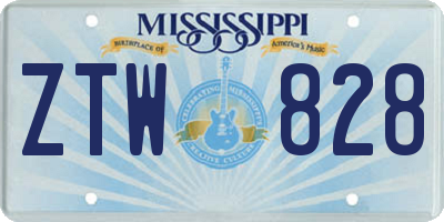 MS license plate ZTW828