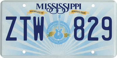 MS license plate ZTW829
