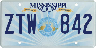 MS license plate ZTW842