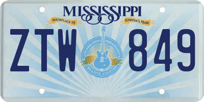 MS license plate ZTW849