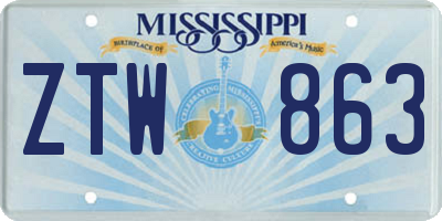 MS license plate ZTW863