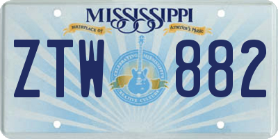 MS license plate ZTW882