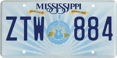 MS license plate ZTW884
