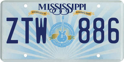 MS license plate ZTW886