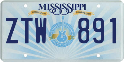 MS license plate ZTW891