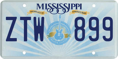 MS license plate ZTW899