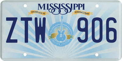 MS license plate ZTW906