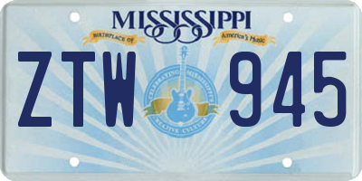 MS license plate ZTW945