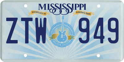 MS license plate ZTW949