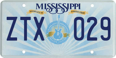 MS license plate ZTX029