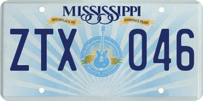 MS license plate ZTX046