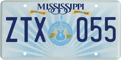 MS license plate ZTX055