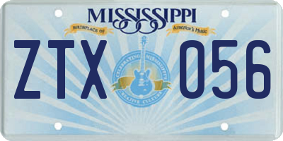 MS license plate ZTX056