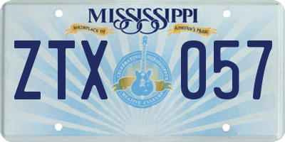 MS license plate ZTX057