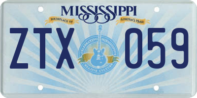 MS license plate ZTX059