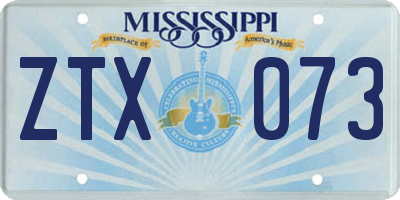 MS license plate ZTX073