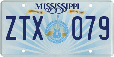 MS license plate ZTX079