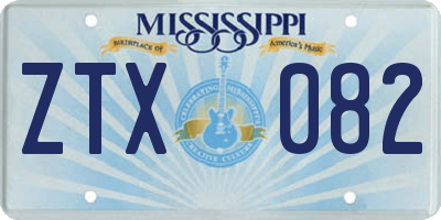 MS license plate ZTX082