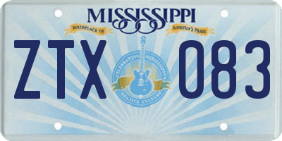 MS license plate ZTX083