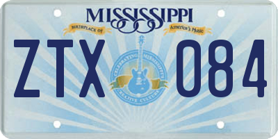 MS license plate ZTX084
