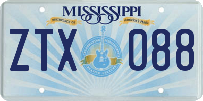 MS license plate ZTX088