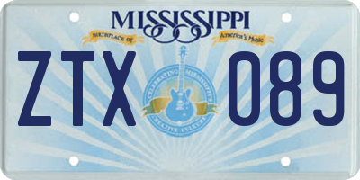 MS license plate ZTX089