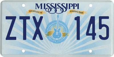 MS license plate ZTX145